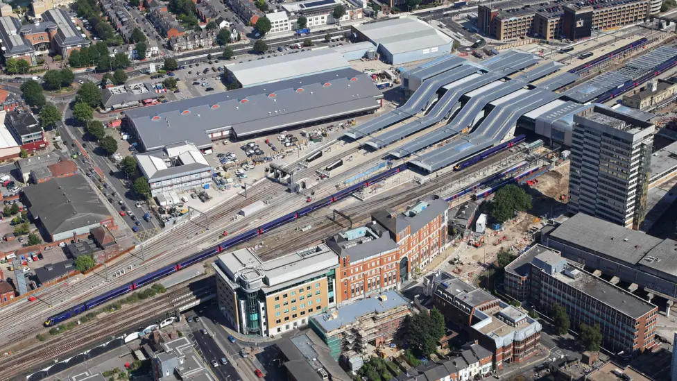 Reading Station aerial view